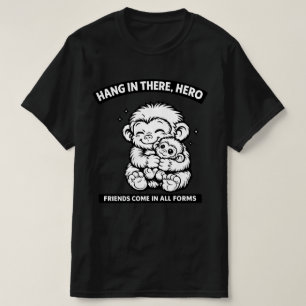 Camiseta Macacos Fofos Abraçando Amigos Vêm em Todas as For