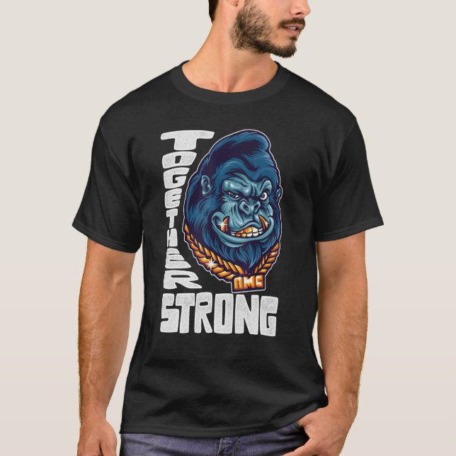 Camiseta Macacos Juntos com Forte Memória Esqueço Curto (Frente)