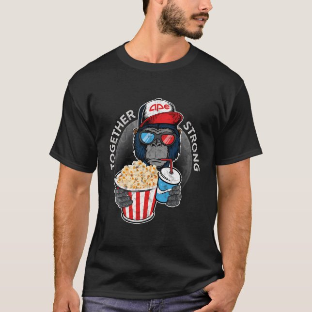 Camiseta Macacos Juntos Forte Com Squeeze Curta Amc (Frente)