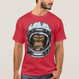 Camiseta Macacos Juntos Fortes Ao Retroastronauta Da Lua S