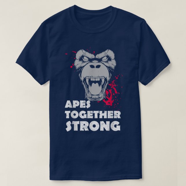 Camiseta Macacos Juntos Gráficos Fortes Para Ventiladores A (Frente do Design)