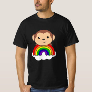 Camiseta Macacos-Macaco-Arco-Arco-Nuvem Cujos Animais De Cr