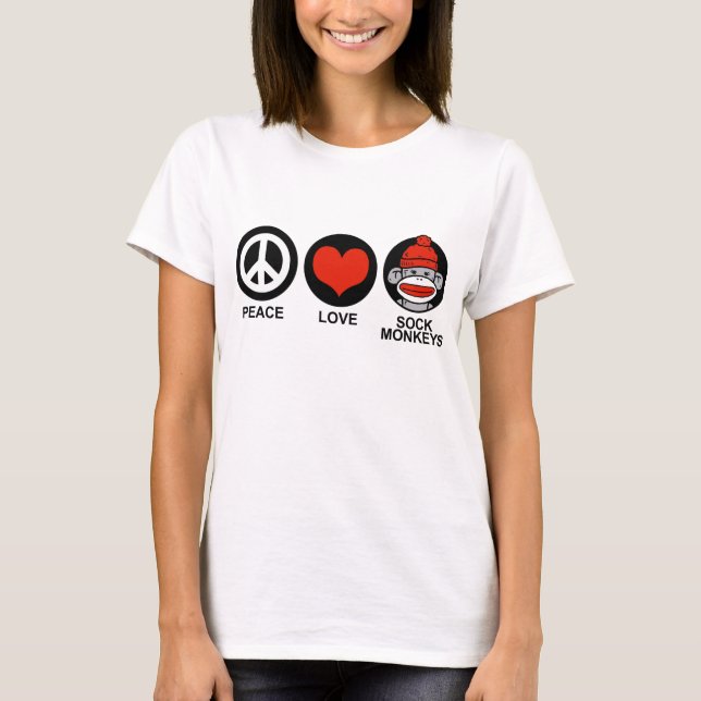 Camiseta Macacos-meias do Peace Love (Frente)