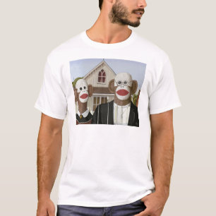 Camiseta Macacos-meias góticos americanos