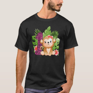 Camiseta Macacos primeiros aniversarios Com 1 Ano Anim Safa