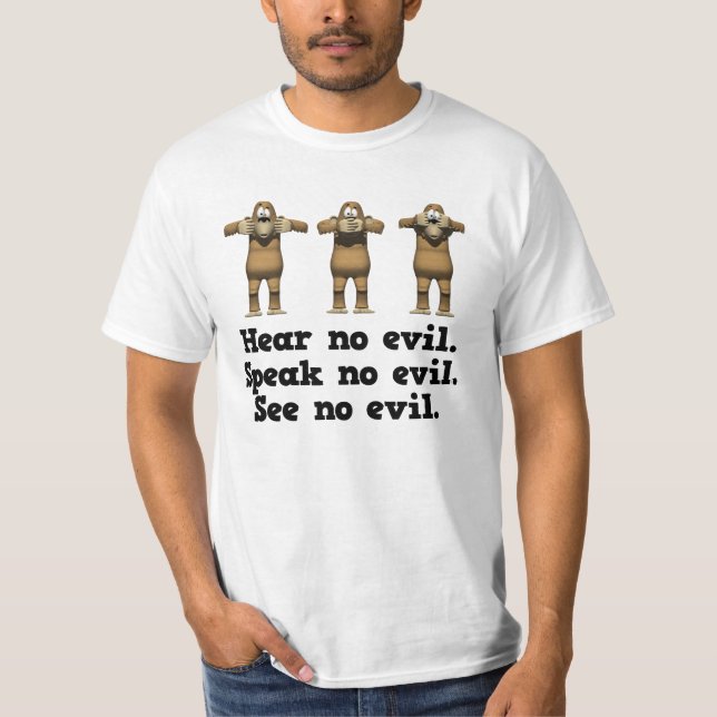 Camiseta Macacos que Não Ouvem o Mal (Frente)