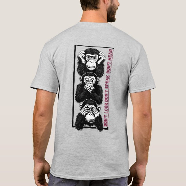 Camiseta macacos sábios (Verso)