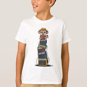 Camiseta Macaquinho Músico Rockstar Empilhando Amplificador