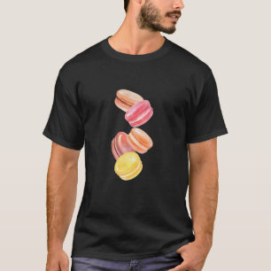 Camiseta Macarões Coloridos Arte de Aquarela