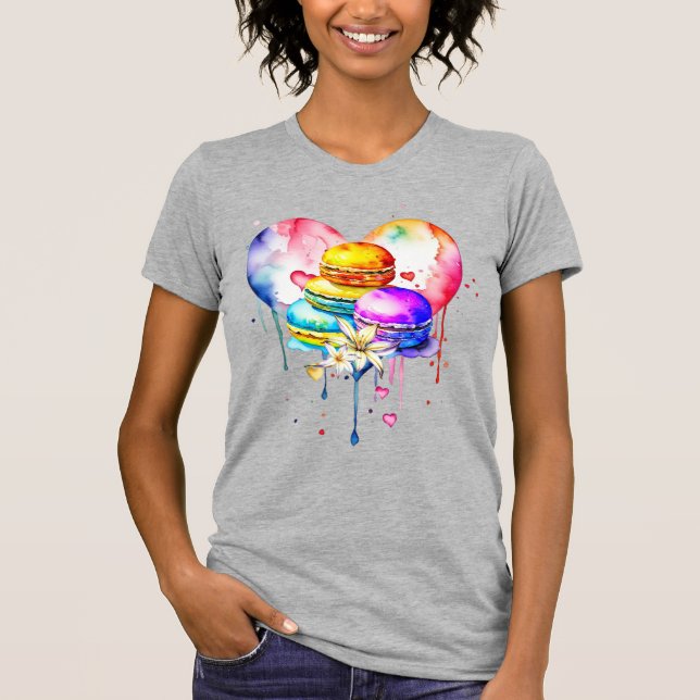 Camiseta Macarões de Aquarela (Frente)
