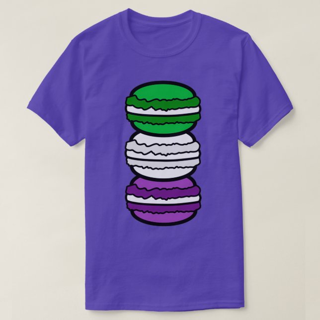 Camiseta Macarões de Sinalizador do Orgulho do Genderqueer (Frente do Design)