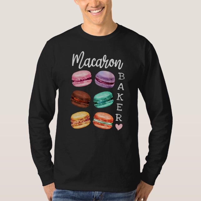 Camiseta Macaron Baker Um Deserto Francês De Doces Como Mac (Frente)