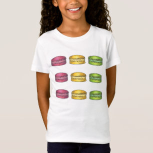 Camiseta Macaron Cookie, padaria francesa verde-rosa, cor-d