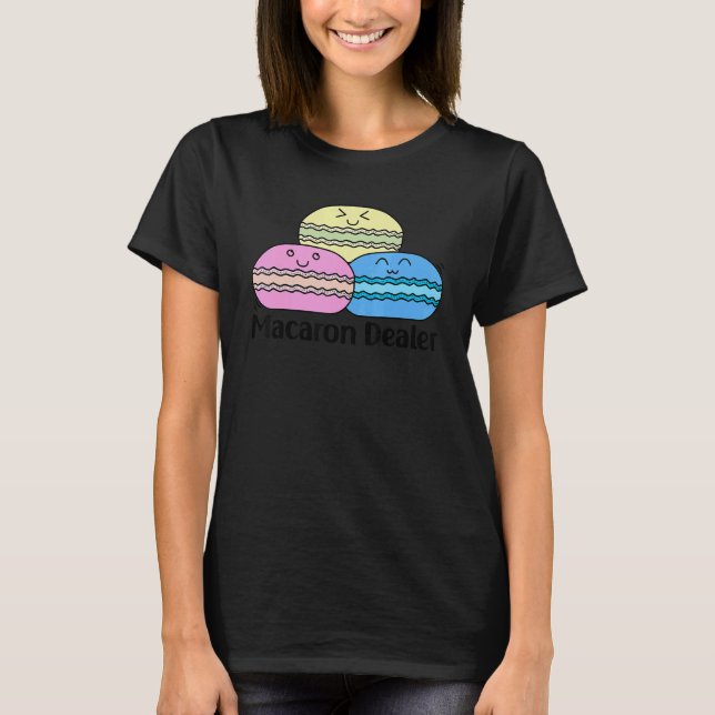 Camiseta Macaron Dealer Macarons - deserto francês de doces (Frente)
