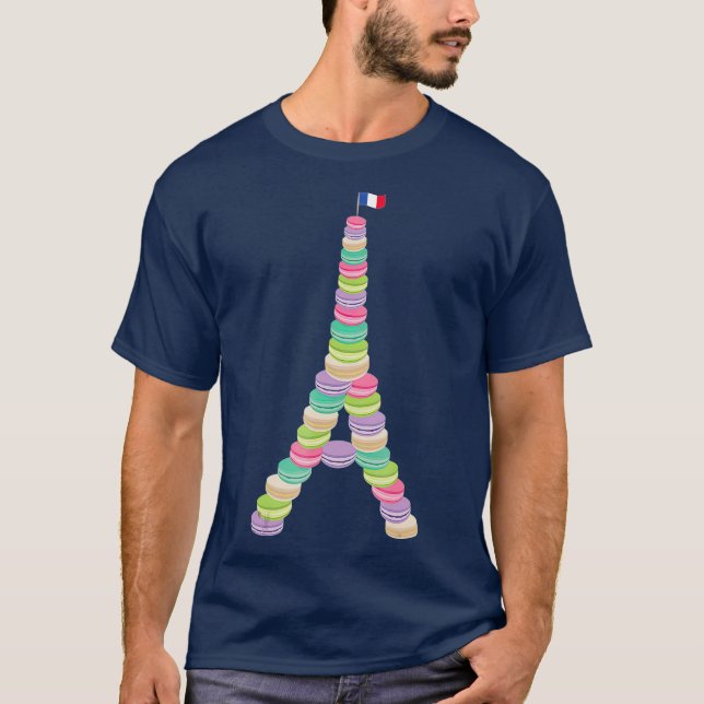 Camiseta Macaron Eiffel Torre Torre Francesa Macaroon Paris (Frente)