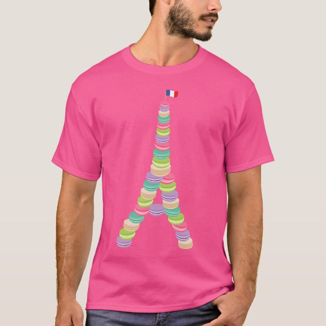 Camiseta Macaron Eiffel Torre Torre Francesa Macaroon Paris (Frente)