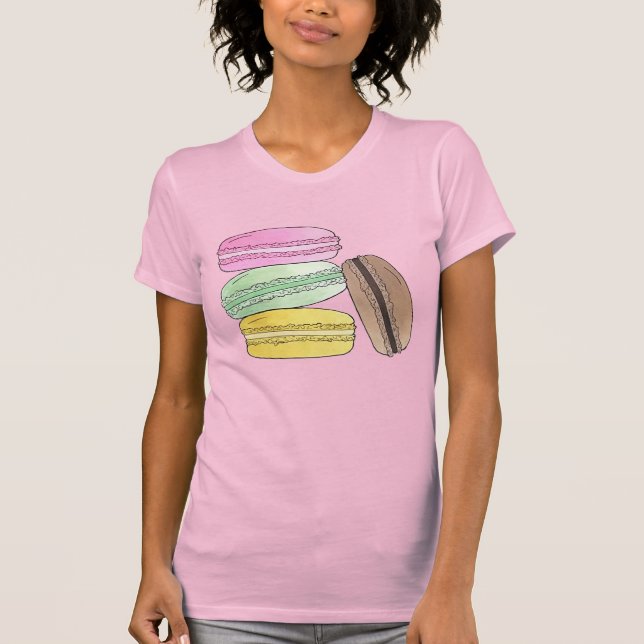 Camiseta Macaron French Paery Cookies Macarons Patisserie (Frente)