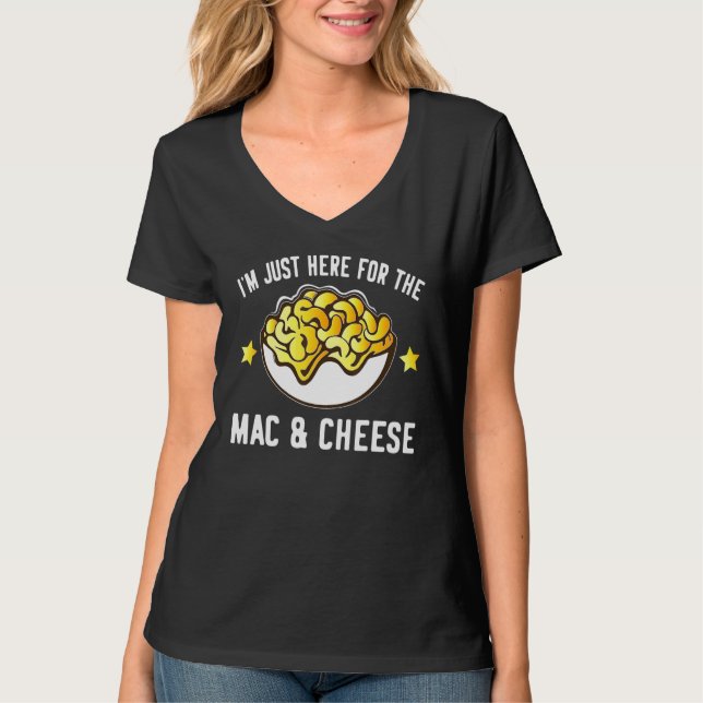 Camiseta Macaroni e queijo, estou aqui só para Mac e Che (Frente)
