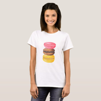 Camiseta Macaroons da aguarela dos doces da ilustração de
