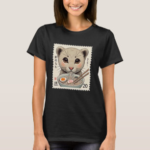 Camiseta Macarrão com selo postal de arte japonesa clássica