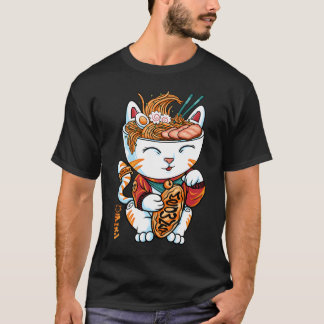 Camiseta macarrão de gato sortudo