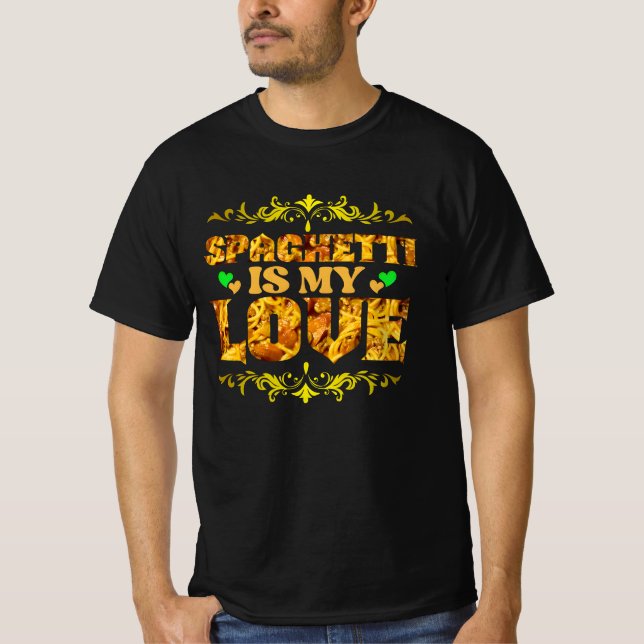 Camiseta macarrão engraçado é o meu design de amor (Frente)