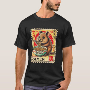 Camiseta Macarrão Japonês Selo Postal Vida Selvagem Quoque