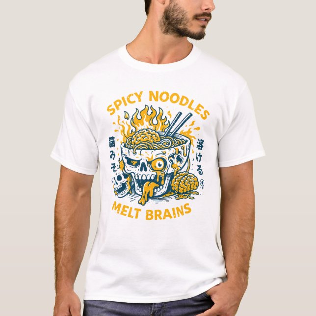 Camiseta Macarrão Picante Derrete Cérebros (Frente)