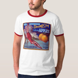 Camiseta Maçãs da menina do mergulho