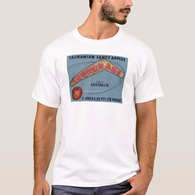 Camiseta Maçãs de Boomerang - Etiqueta de Taxa de Fruta de  (Frente)