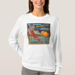 Camiseta Maçãs de Califórnia da menina do mergulho