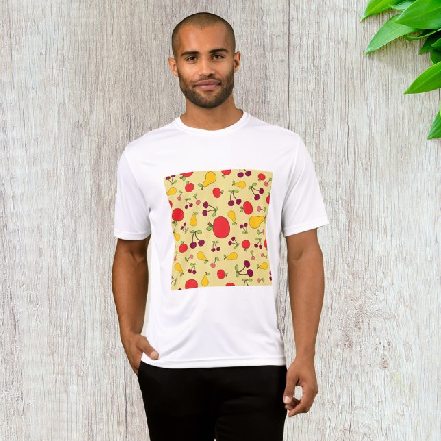 Camiseta Maçãs de Fruta Coloridas, Cerejas e Peras (Criador carregado)