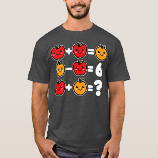 Camiseta Maçãs e Laranjas dos Jogos de Matemática Kawaii