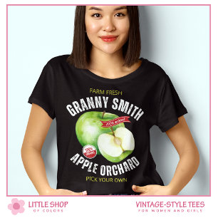 Camiseta Maçãs Verdes Frutas em Estilo Clássico