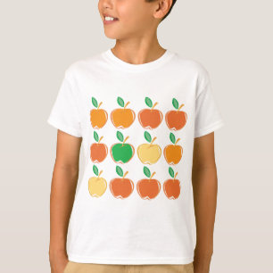 Camiseta Maçãs verdes, vermelhas, amarelas & alaranjadas