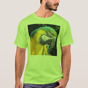 Camiseta Macaw azul e Dourado