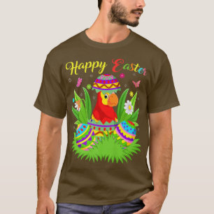 Camiseta Macaw Bird Lover Páscoa Floral Ovo Funny Macaw Eas