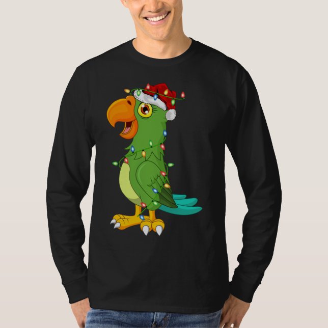 Camiseta Macaw Bird Lover Xmas Santa Hat Macaw (Frente)