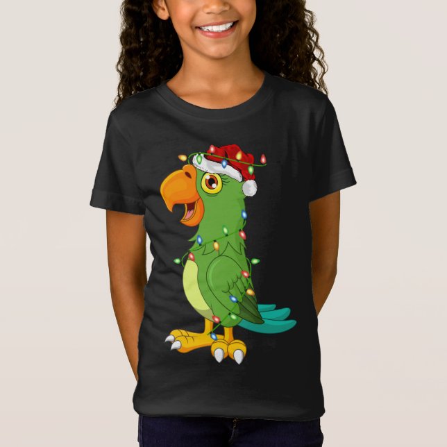 Camiseta Macaw Bird Lover Xmas Santa Hat Macaw (Frente)