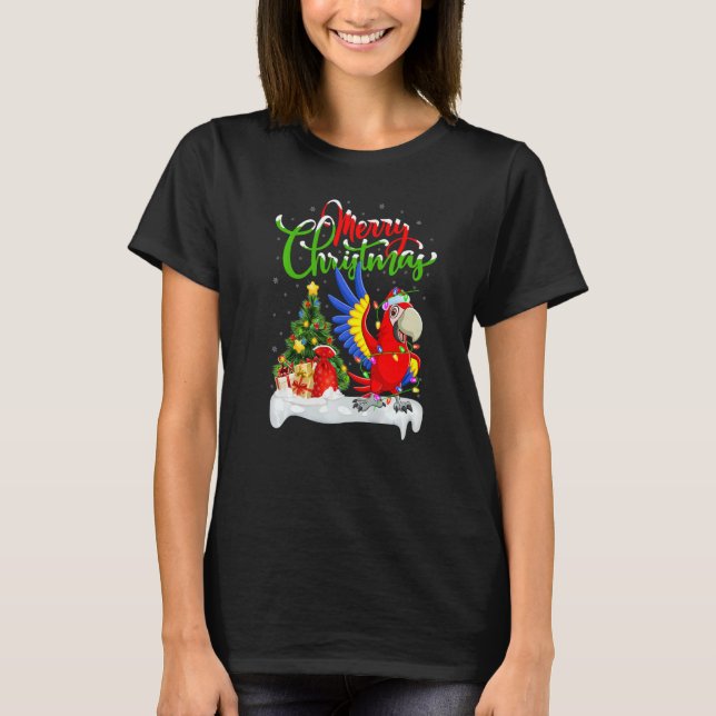 Camiseta Macaw Bird  Xmas Decorations Santa Macaw Christmas (Frente)