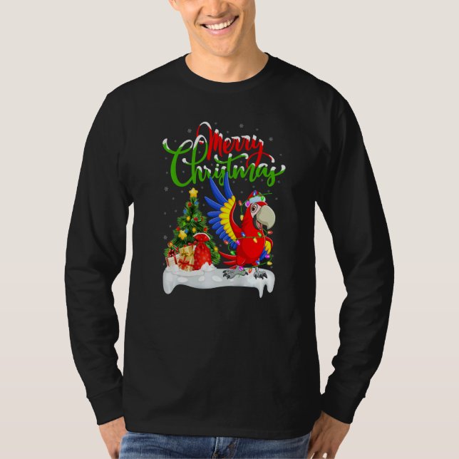 Camiseta Macaw Bird  Xmas Decorations Santa Macaw Christmas (Frente)
