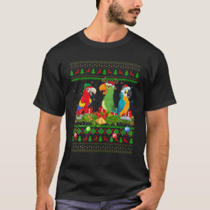 Camiseta Macaw Birds Lover Xmas Papais noeis De Iluminaçã