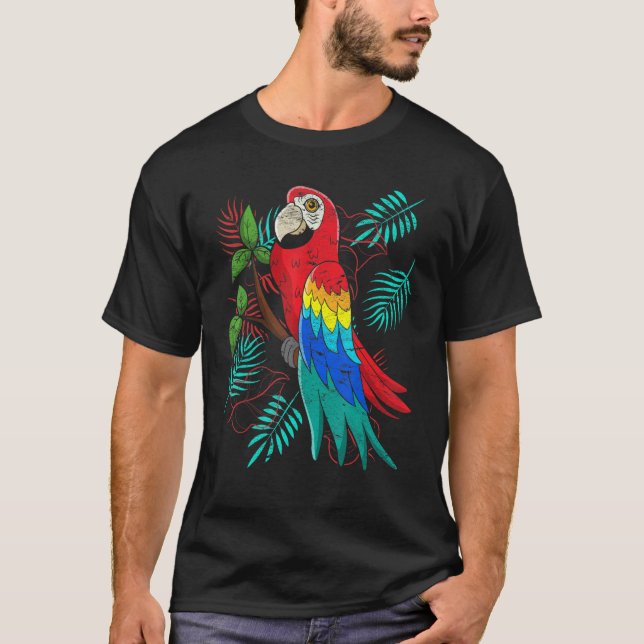 Camiseta Macaw De Aves Da Selva Exótica P (Frente)