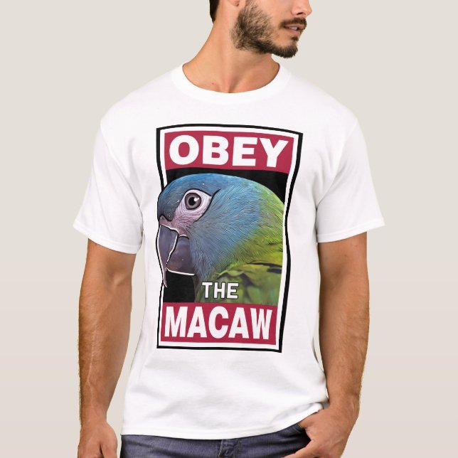 Camiseta Macaw Funny Blue Headed - Arte para pássaros (Frente)