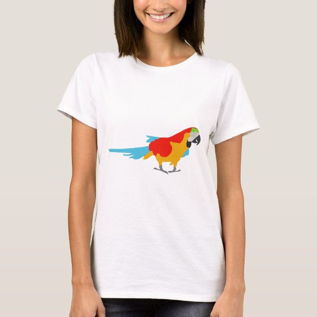 Camiseta Macaw tropical colorido (Frente)