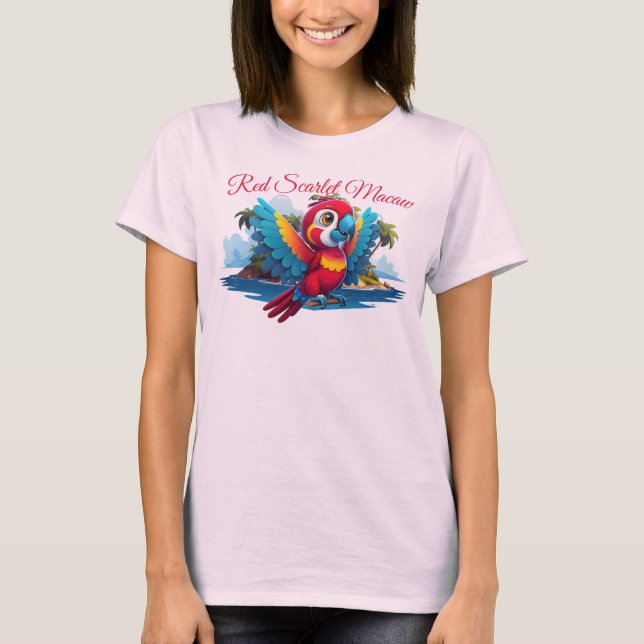 Camiseta Macaw Tropical de Aves Tropicais Ameaçadas 🏝 🦜 (Frente)