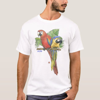 Camiseta Macaws tropicais