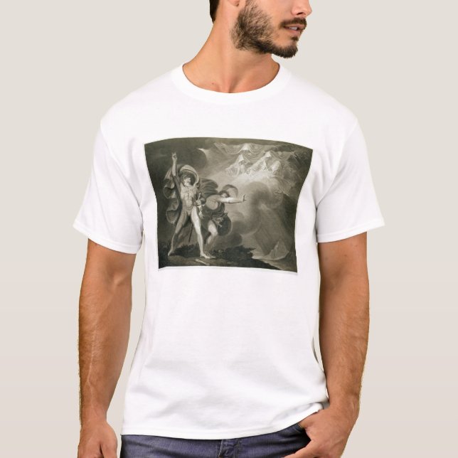 Camiseta Macbeth, Banquo e as três bruxas na charneca (Frente)