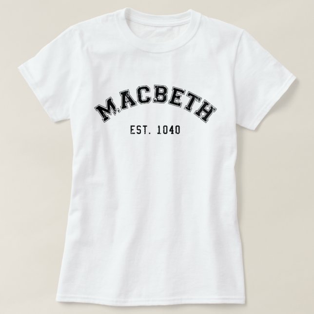 Camiseta Macbeth retrô (Frente do Design)