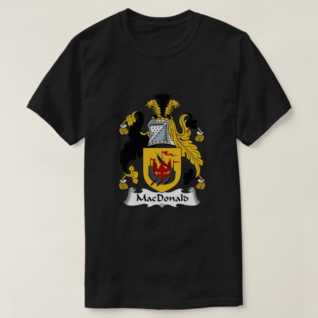 Camiseta MacDonald Coat of Arms  MacDonald Family Crest (Frente do Design)